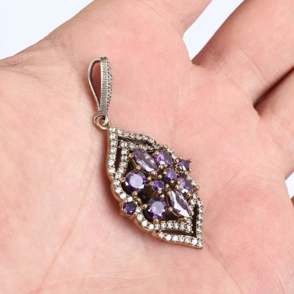 ⭕️SOLD⭕️Turkish Amethyst Pendent Bronze 925 - Picture 4 of 8